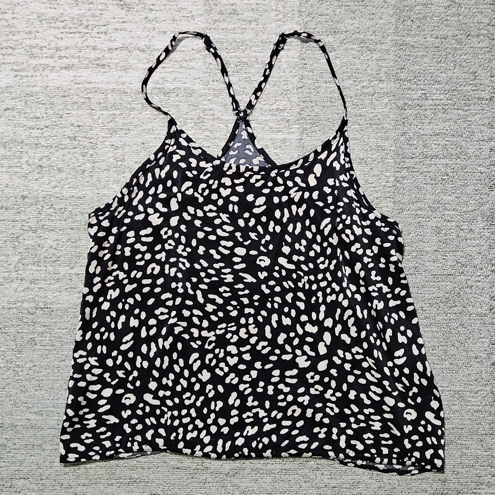 By Together Leapard Printed Black & White Silky Tank Top. Racer Back Adjustable
